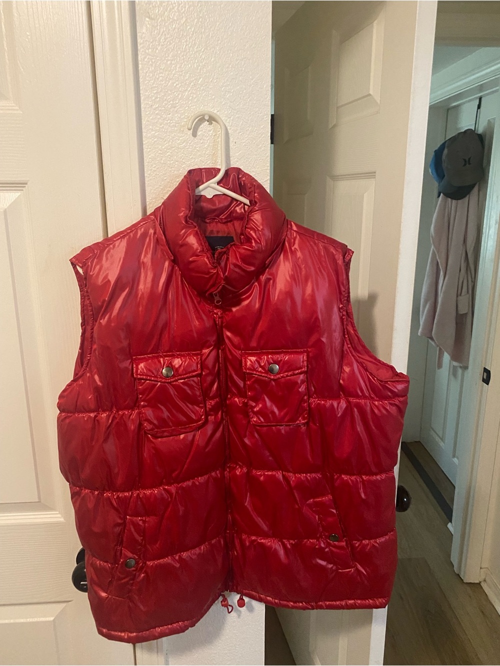 Faded Glory Shiny Red Quilted Vest